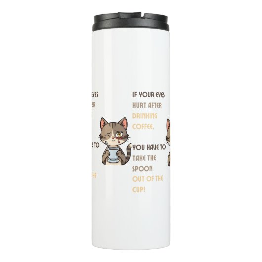 Funny Cat Coffee Mug Thermosbeker (Achterkant)