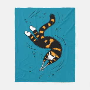 Funny Cat Creature Skeleton Hands Swimming Gothic Fleece Deken