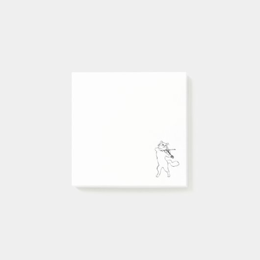 Funny  Cat Dansend en Spel Violin Post-it® Notes (Voorkant)