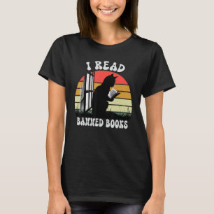 Funny Cat dat ik las verboden boekenboekwormen lez T-shirt