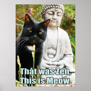 Funny Cat - Dat was zenuwachtig, dit is miauw Poster