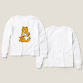 Funny Cat Eating Banana Neko Cute Cartoon Orange (Motif Recto et Verso)