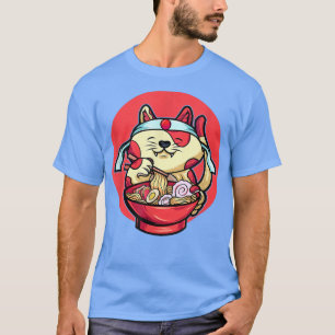 Funny Cat Eating Ramen klaap Japanse kat Ramen Noo T-shirt