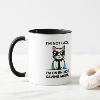 Funny Cat Energy Saving Mode I'M NOT LAZY coffee  Mok