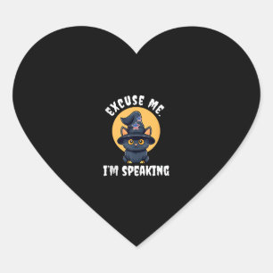 Funny Cat Excuse Me Ik spreek Kamala Harris 47 Hart Sticker