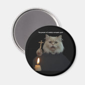 Funny Cat Exorcist Magnet - Catnip Compels You (Recto/Verso)