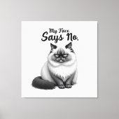 Funny Cat Face Illustration – Minimal Cute Cat Art Canvas Afdruk (Voorkant)