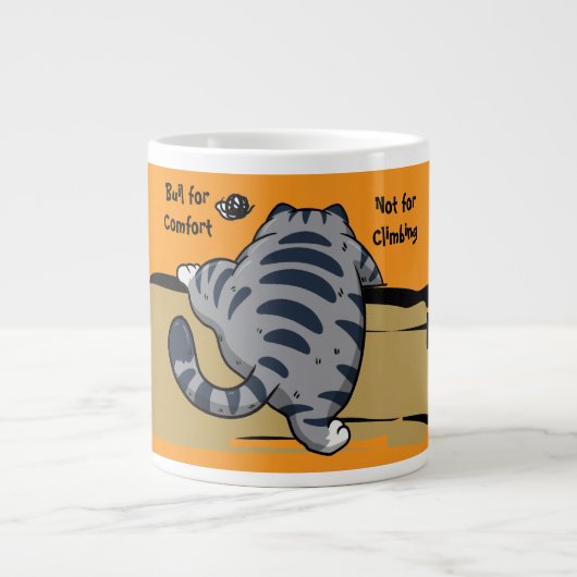 Funny Cat, Fat Cat, Funny Script Giant Coffee Mug (Devant)