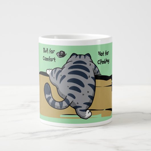 Funny Cat, Fat Cat, Funny Script Giant Coffee Mug (Devant)