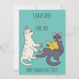 Funny cat felines pun illustration Valentijn Day Feestdagenkaart