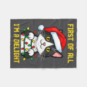 Funny Cat First Of All I'm A Delight Retro Gaming  Fleece Deken (Voorkant (Horizontaal))