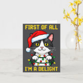 Funny Cat First Of All I'm A Delight Retro Gaming  Kaart (Gele Bloem)