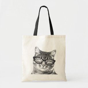 Funny cat foto canvas tas Keuken met bril