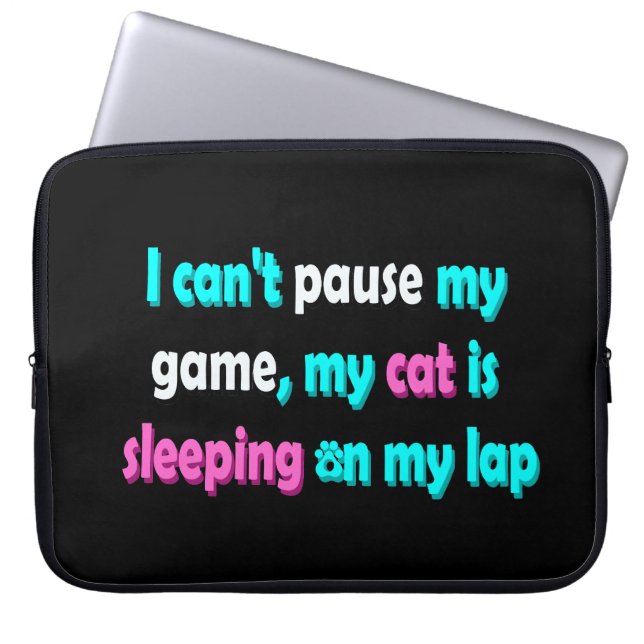 Funny Cat Gaming Laptop Sleeve (Voorkant)