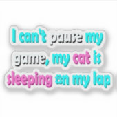 Funny Cat Gaming Sticker (Voorkant)
