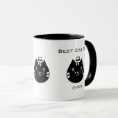 Funny Cat geeft beste kat pap ooit rude Cat Lovers Mok (Voorkant rechts)
