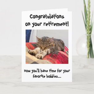 Funny Cat Gefeliciteerd met Kaart pensionering