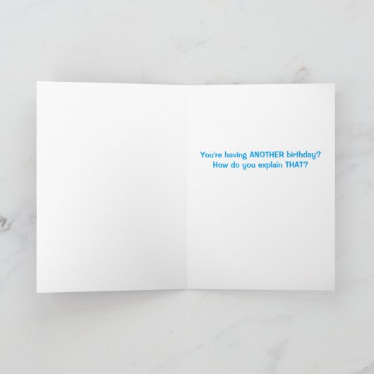 Funny Cat Hacksaw Explanation Birthday Card Kaart (Binnen)