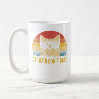 Funny Cat Hair Don't Care Card for Cat Lovers Koffiemok