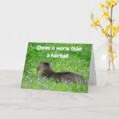 Funny Cat Hairball Cancer Kaart (Gele Bloem)