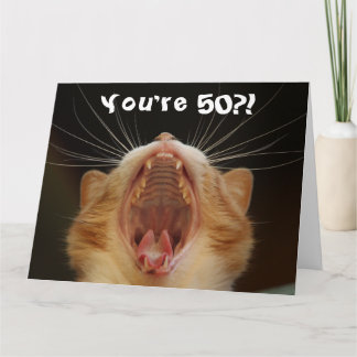 Funny Cat Happy 50th Birthday Card Kaart