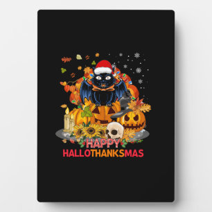 Funny Cat Happy Hanksmas Halloween Thanksgiv Fotoplaat