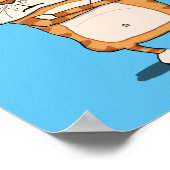 Funny Cat heeft nap na nap nodig Poster (Hoek)