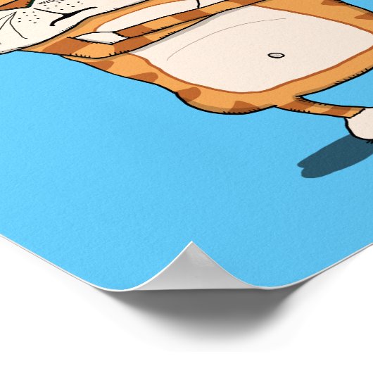 Funny Cat heeft nap na nap nodig Poster (Hoek)