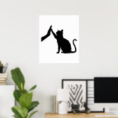 Funny Cat High Five Graphic Cat Owner & Cat Lover Poster (Thuiskantoor)