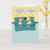 Funny Cat Ignoring Dog Birthday Kaart (Gele Bloem)