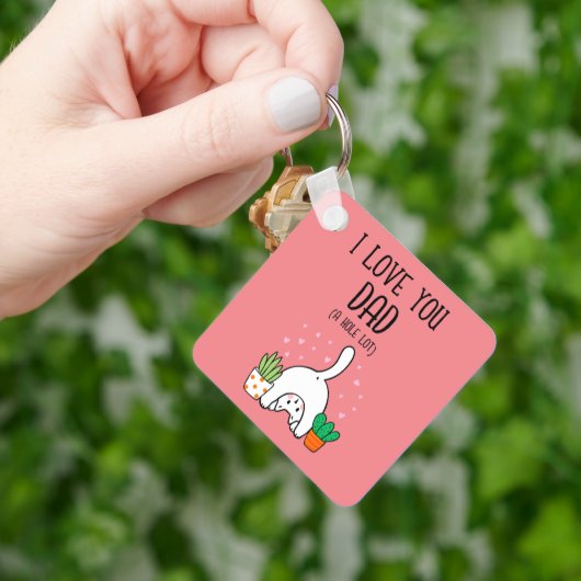 Funny Cat ik hou van je vader. Sleutelhanger (Hand)