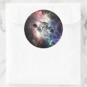 Funny cat in de ruimte ronde sticker (Tas)