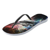 Funny cat in de ruimte teenslippers (Schuin)