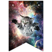 Funny cat in de ruimte vlaggetjes (Eerste vlag)