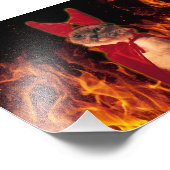 Funny Cat in Halloween Devil Costume Foto Afdruk (Hoek)