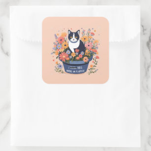 Funny Cat Inspirerend Quote Vierkante Sticker