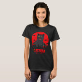 Funny Cat Japanese Themed Catzilla Monster T-shirt (Voorkant volledig)