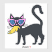 Funny Cat Kamala Mange Trump Sticker électoral Har (Feuille)