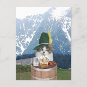 Funny Cat/Kat Birthday Briefkaart