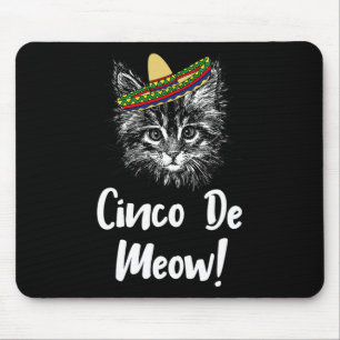 Funny Cat Kat Meow Cinco de Mayo T Shirt Muismat