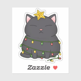 Funny Cat kerstboom Sticker