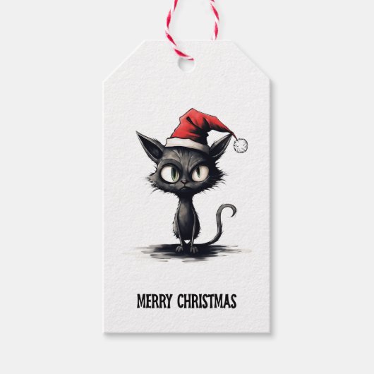 Funny Cat kerstcadeLabel Cadeaulabel (Voorkant)