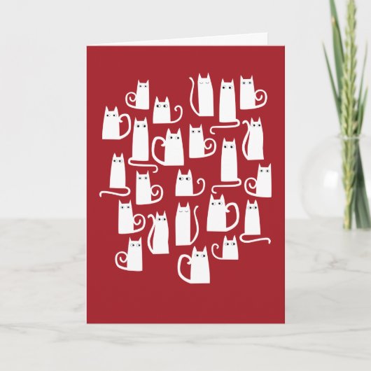 Funny Cat Kerstfeestay Card Feestdagen Kaart (Voorkant)