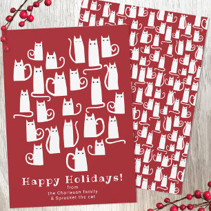 Funny Cat Kerstfeestay Card Feestdagenkaart