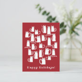 Funny Cat Kerstmis Briefkaart (Staand voorkant)