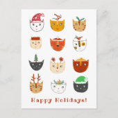 Funny Cat Kerstmis Briefkaart (Voorkant)