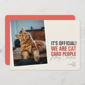 Funny Cat Kerstmis Kaart Red Meowy Kerstmis (Voorkant / Achterkant)