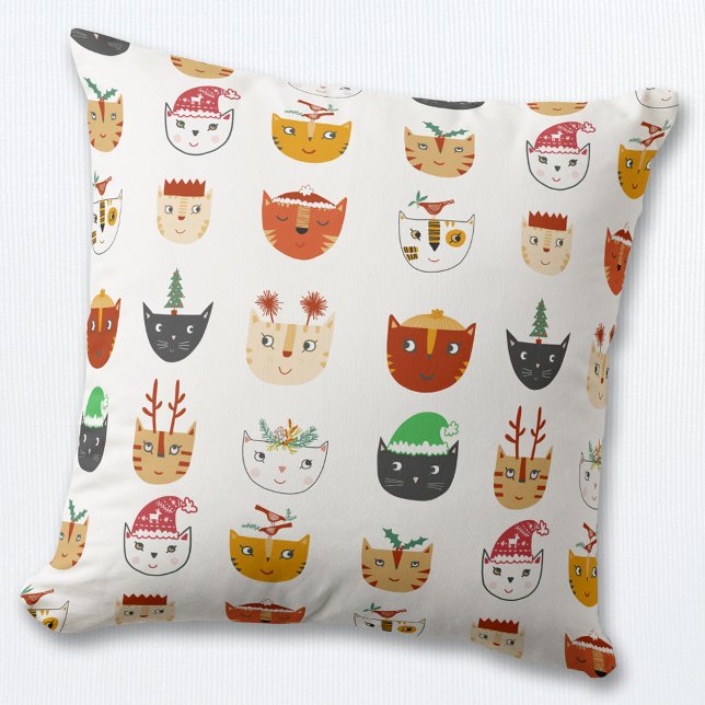 Funny Cat Kerstmis Kussen (Fun Christmas Cat pillow)