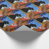 Funny Cat Kerstmis Tuxedo Kitten Mouse Cadeaupapier (Hoek)