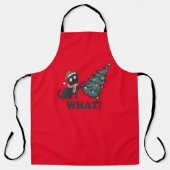 Funny Cat KerstRed Long Apron Schort (Voorkant)